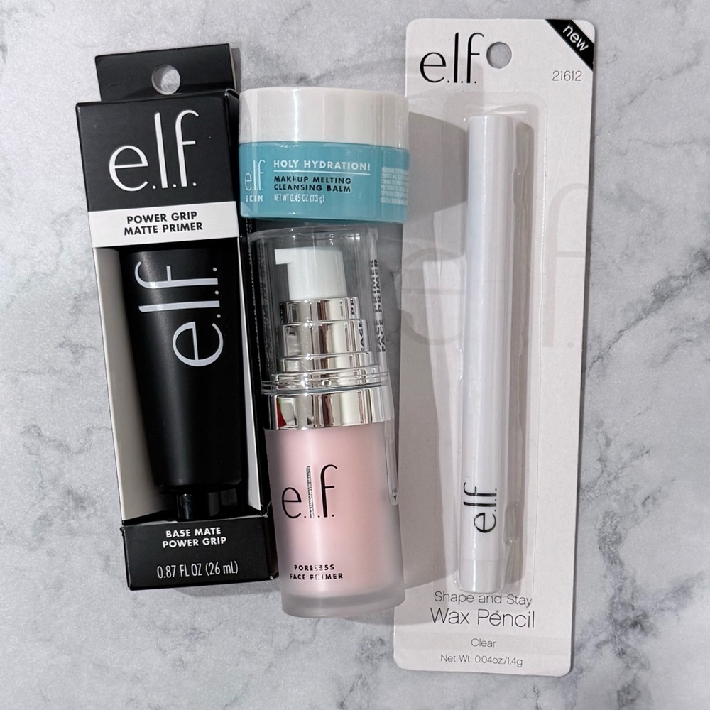 elf Power Grip, Poreless Primer, Holy Hydration and Wax Pencil bundle